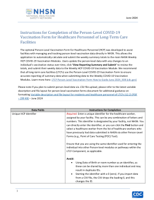 COVID Vax LTC HCP TOI 人员级别表格 2024 年 6 月_508